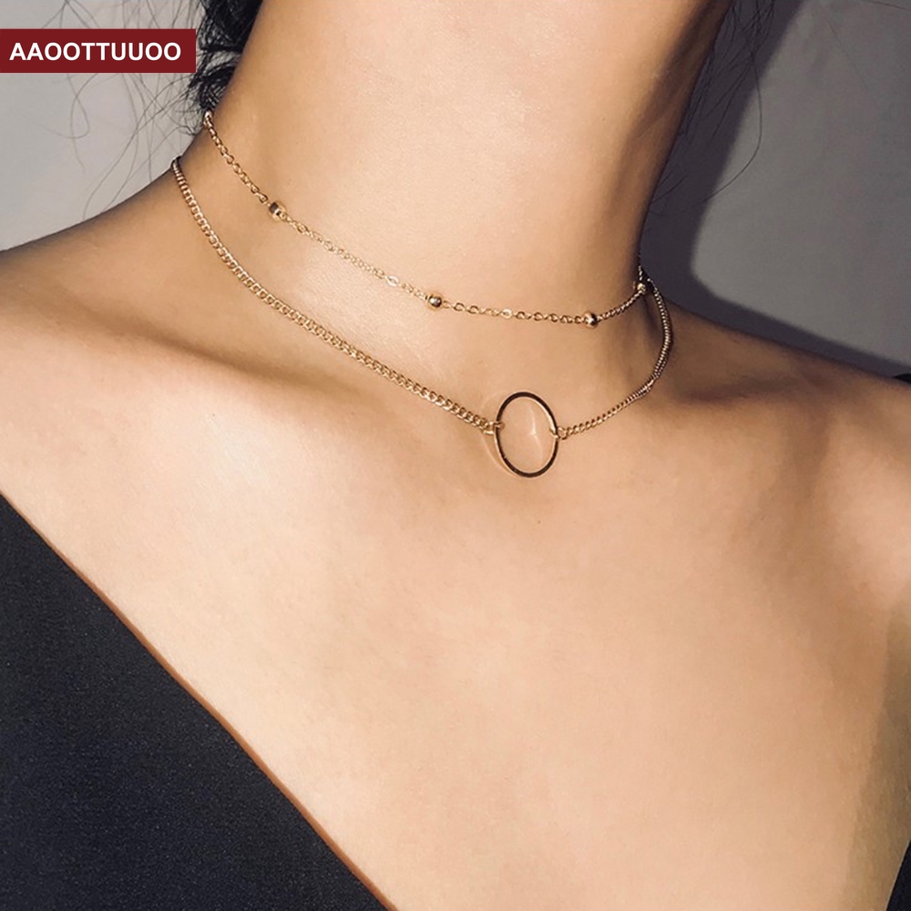 vòng cổ Nhiều Lớp Phong Cách Hàn Quốc Thời Trang Cho Nữ