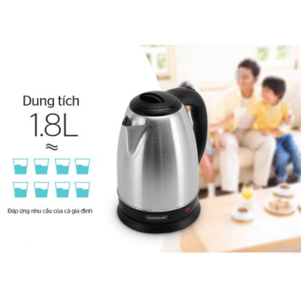 Ấm siêu tốc Inox 1.8L Sunhouse SHD1182  Bảo hành 12 tháng