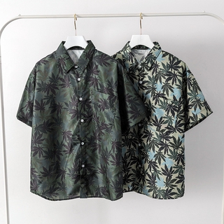 Áo Sơ Mi Tay Ngắn Dáng Rộng In Hoa 2 Màu Tùy Chọn Thời Trang Cho Nam Size M - 3XL