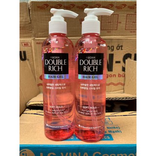 Gel vuốt tóc Double Rich tạo kiểu và giữ nếp 250g màu hồng