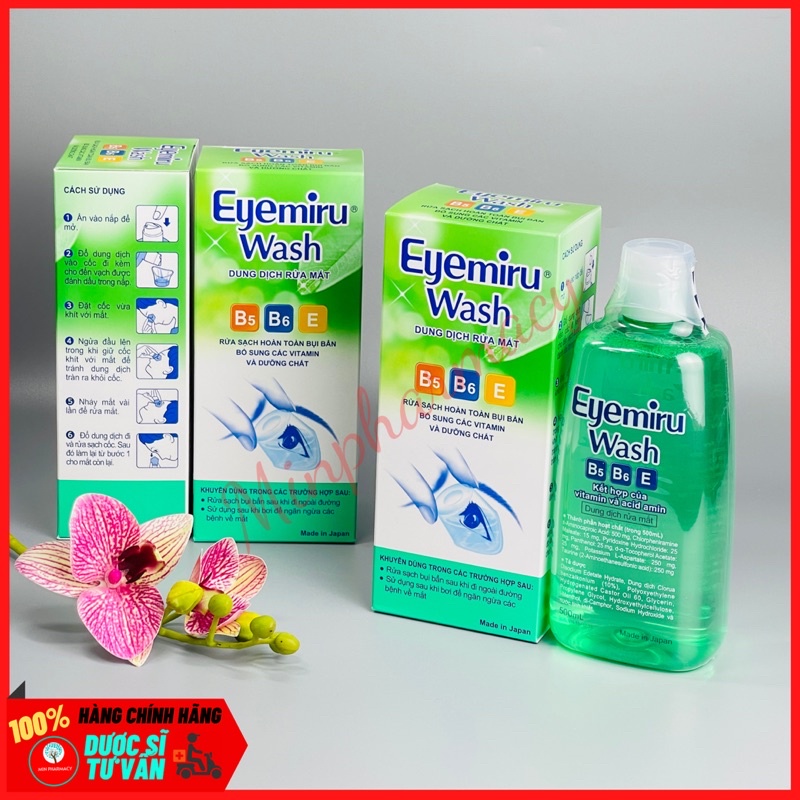 Dung dịch rửa mắt Eyemiru wash Nhật Bản chai 500ml - Minpharmacy