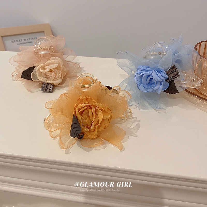 Kẹp Tóc Họa Tiết Hoa Lá Phong Cách retro Thời Trang