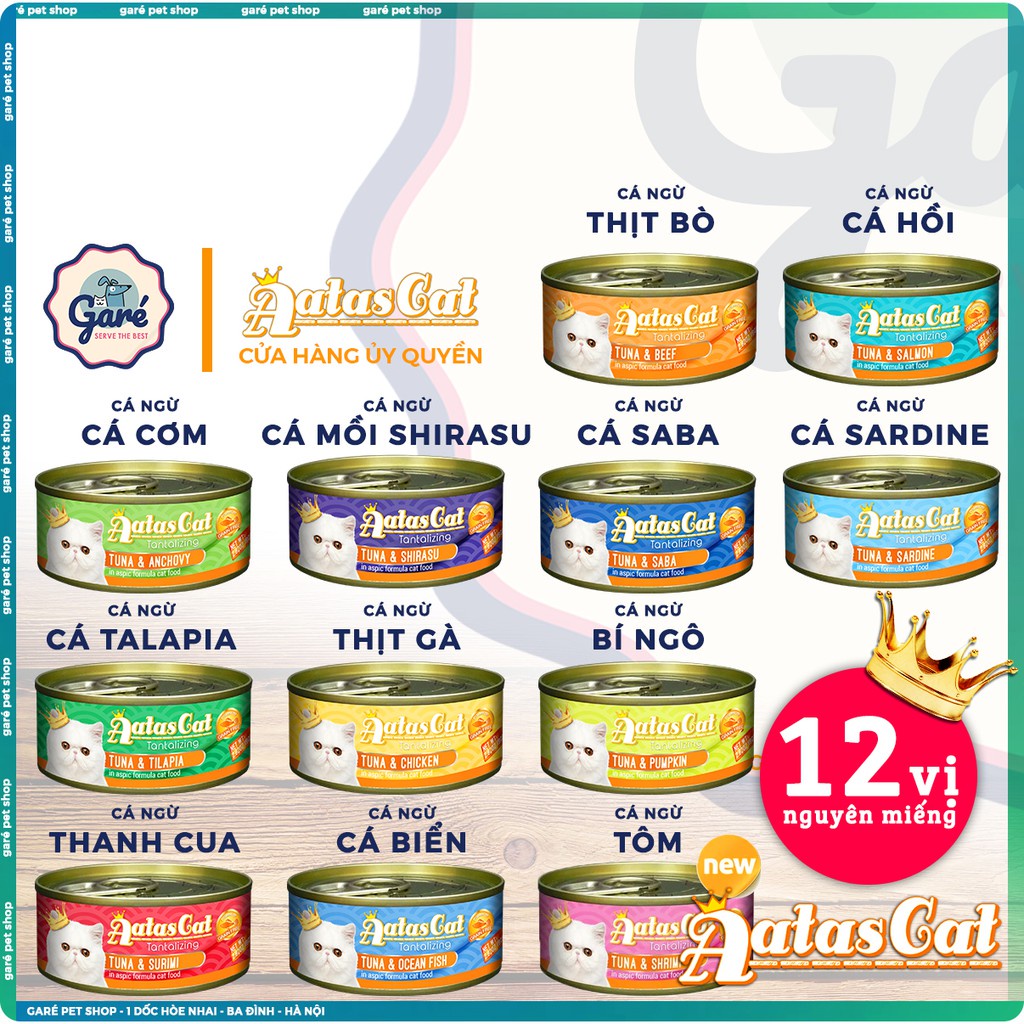 [Mã PET50K giảm Giảm 10% - Tối đa 50K đơn từ 250K] PATE AATAS CAT CHO MÈO 80G (12 VỊ)