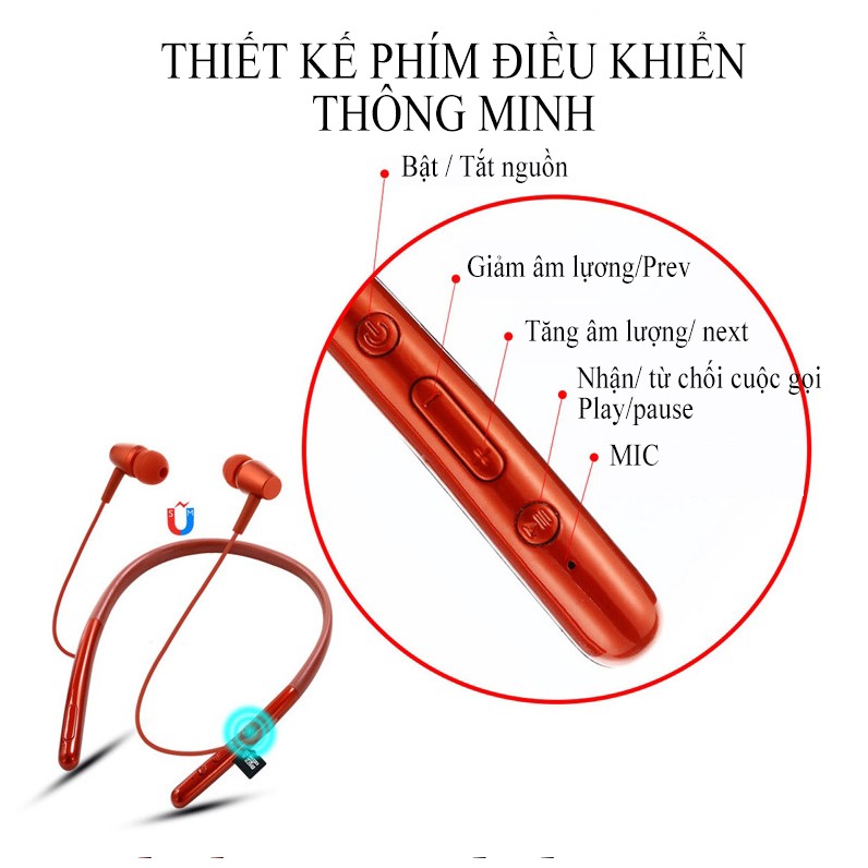 Tai Nghe Bluetooth Quàng Cổ H700 Pin Cực Trâu, Chống Nước, Hỗ Trợ Thẻ Nhớ, Chống Ồn - Tai Nghe Bluetooth Mini