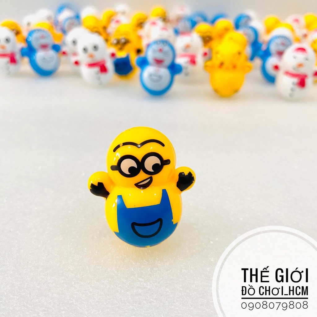 HOT - NHIỀU MẪU] Đồ chơi Con lật đật mini siêu dễ thương hình Doremon, Pikachu, Minion giúp xả stress, giảm căng thẳng