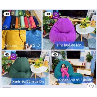 Ghế hạt xốp thổ cẩm mix da lộn (đã có sẵn hạt xốp)