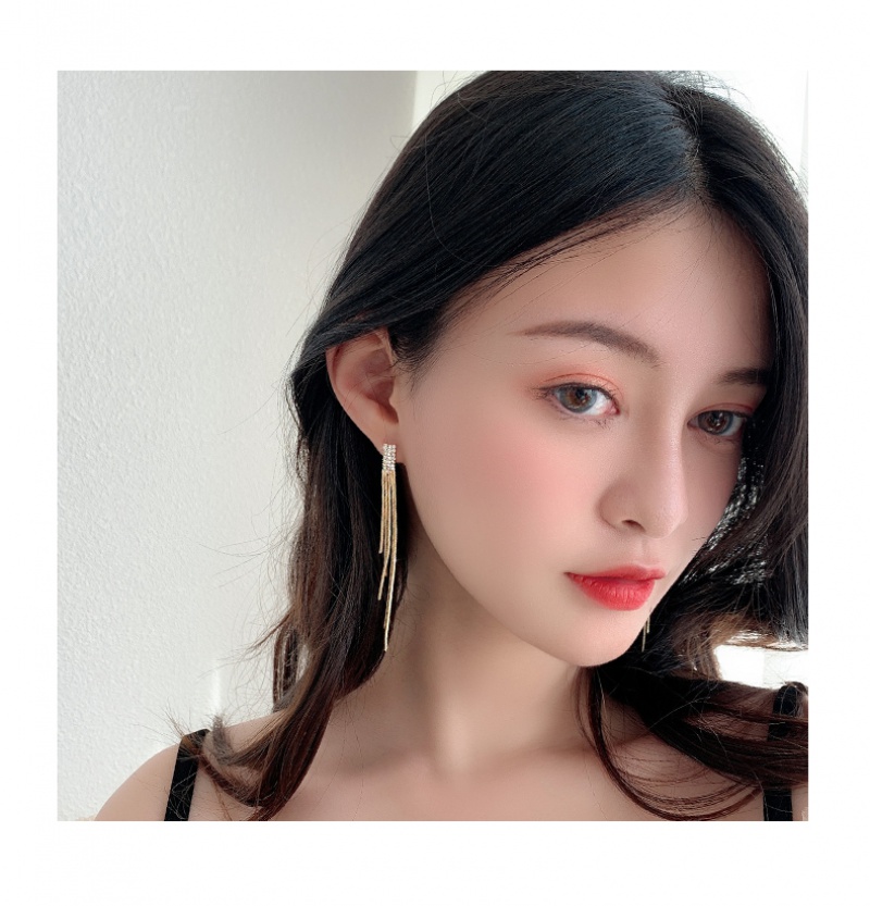 Bông tai mạ bạc dáng dài phong cách Hàn Quốc 2023