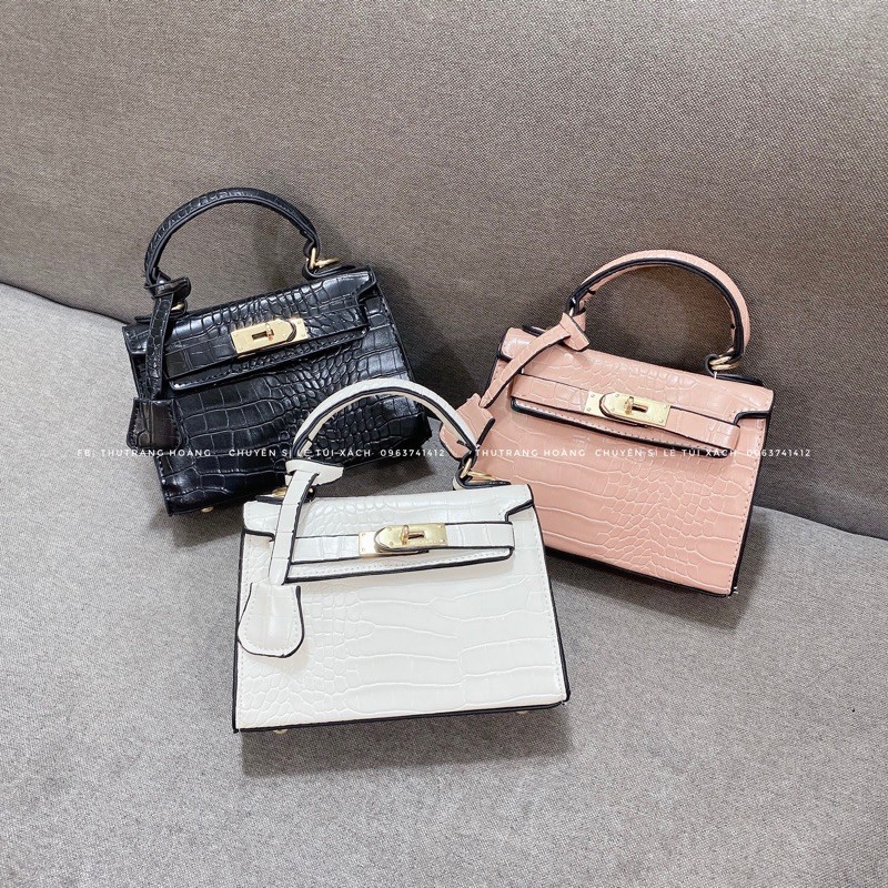 Túi đeo chéo dáng kelly da rắn size18 (3 màu) | BigBuy360 - bigbuy360.vn