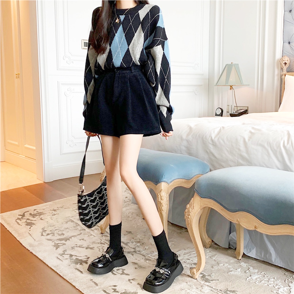 Quần short nữ THE MEI 1992 cao cấp - quần nhung tăm ống rộng mặc thoải mái mix đồ lên cực xinh