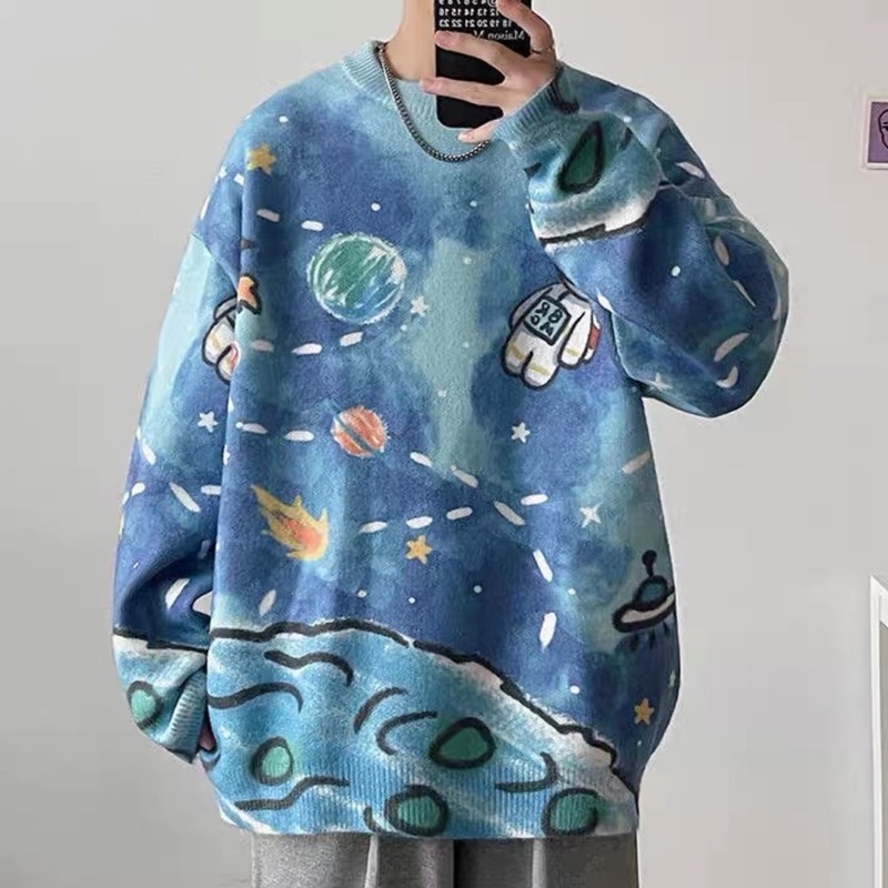 Áo len unisex loang màu phi hành gia unisex