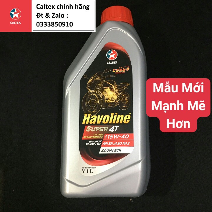 Nhớt xe số gốc khoáng Caltex Havoline Super4T 15w40/20w50 [ 1L ]