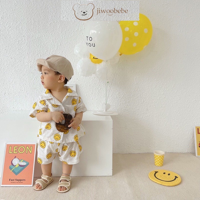 Bộ Quần Áo Trẻ Em Jiwoo Bebe, Quần Áo Cộc Tay Bé Trai Và Bé Gái Từ 6 Tháng Tuổi