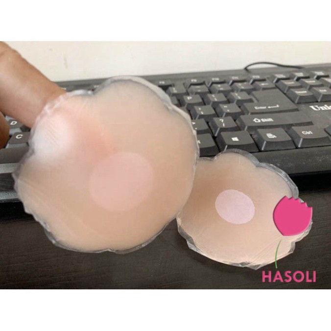 Miếng Dán Ngực Silicon Cao Cấp Hộp 5 Đôi  Loại Có Nhũ Che Đầu Ti  (Hộp Sắt)