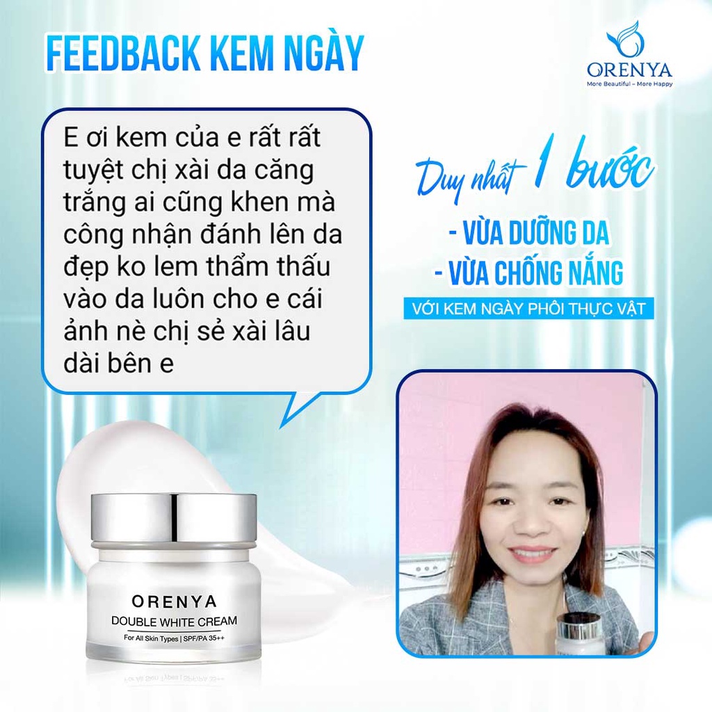 Kem Dưỡng Ban Ngày Orenya - Double White Cream, Vừa Dưỡng da vừa chống nắng tối ưu, Trắng hồng tự nhiên - ORENYA TPHCM