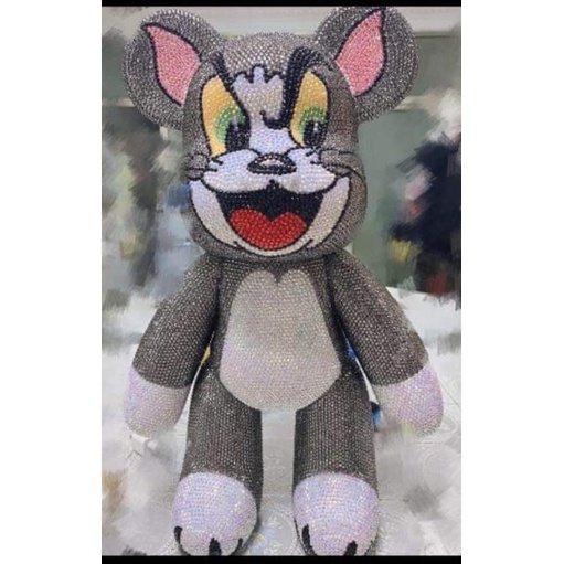 Gấu đính đá bearbrick hoạ tiết