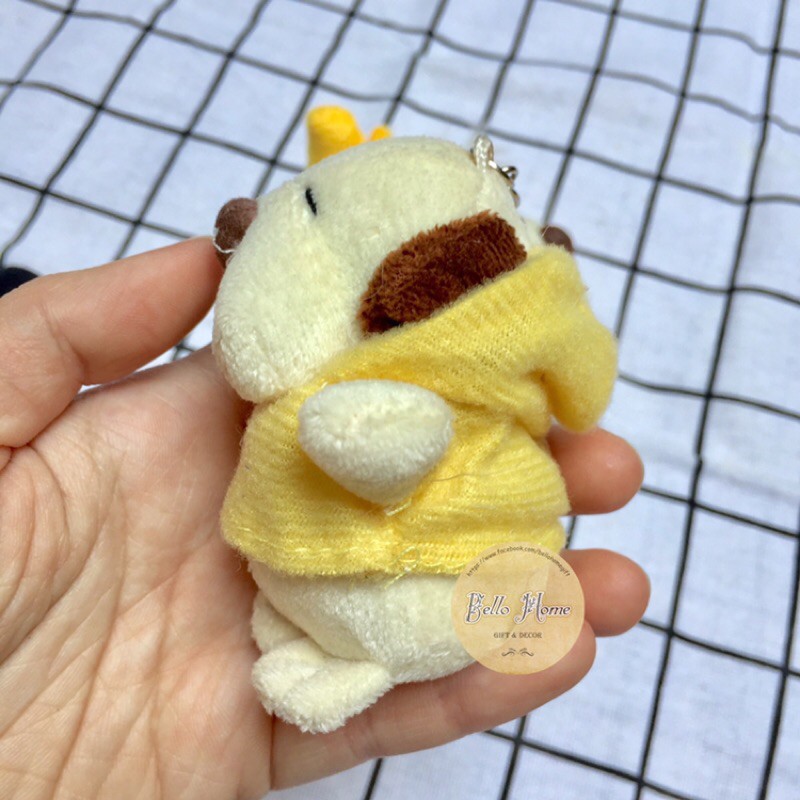 Móc Khoá Thú Bông Gấu Bông Chó Bông Thỏ Bông Vịt Bông Ếch Bông Dễ Thương Cute Nhiều Màu - Ảnh chụp thật