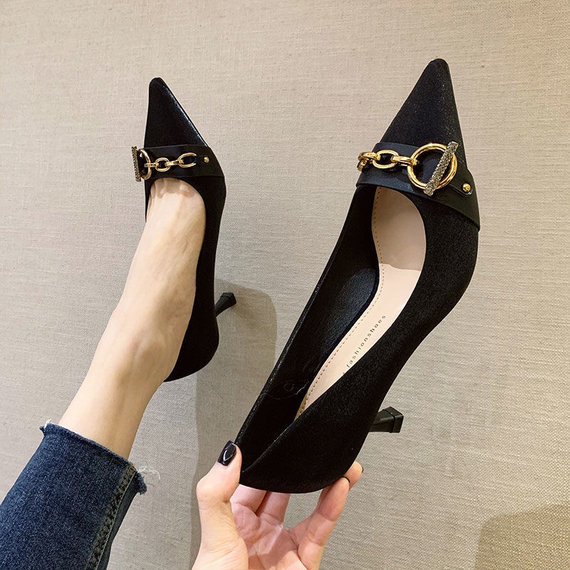 Giày cao gót mũi nhọn thiết kế mới thời trang dành cho mùa thu đông 2021