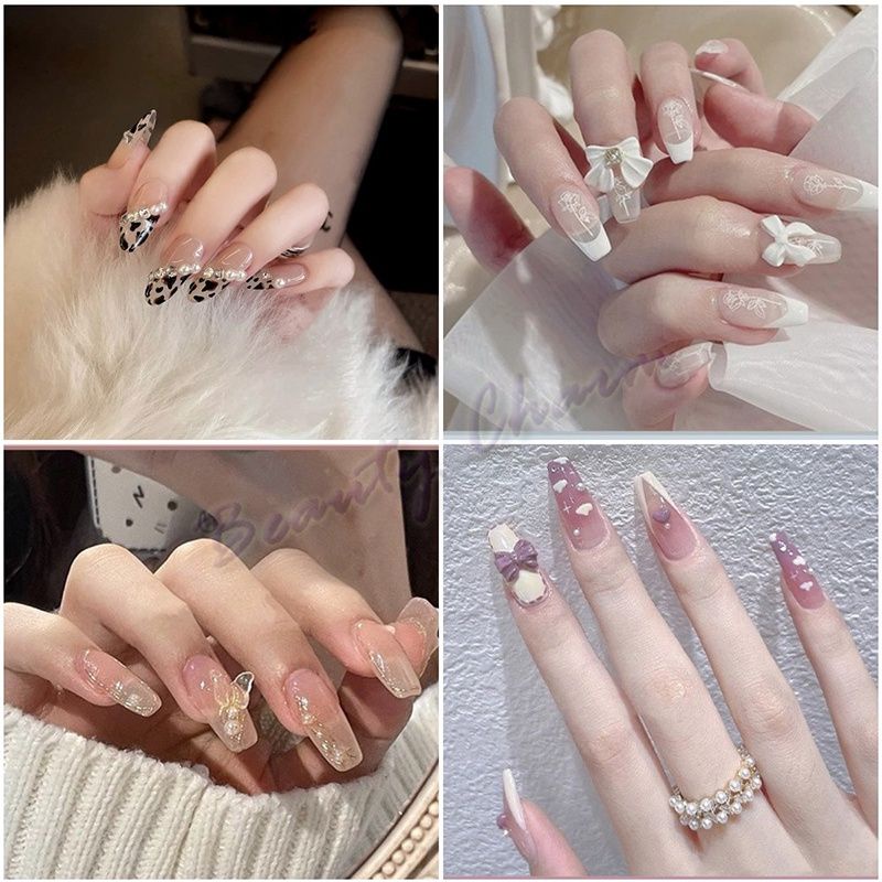 24 Móng tay giả đính đá có sẵn keoo oi