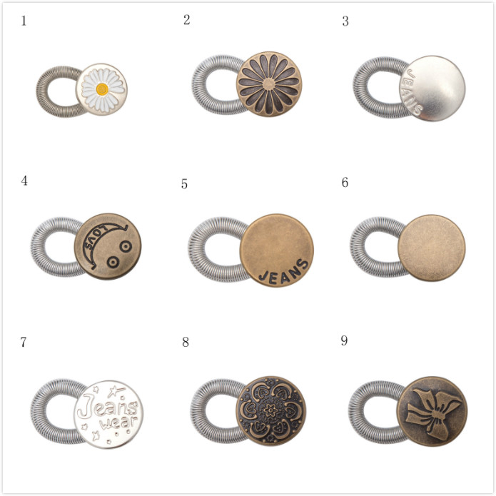 Nút kim loại gắn quàn dùng để thu nhỏ eo hình hoa cúc phụ kiện thắt lưng nữ