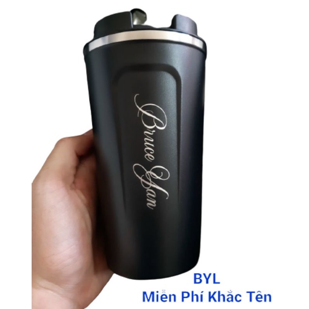 Cốc giữ nhiệt BYL/ Ly đựng coffee inox 304/ Bình giữ nhiệt nóng và lạnh khắc tên theo yêu cầu
