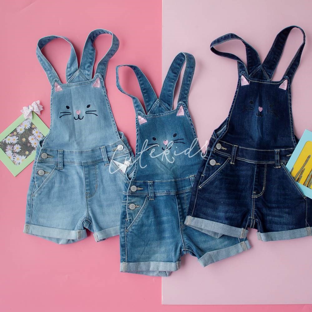 Yếm Jeans HM màu Xanh đen cho bé 4-5T