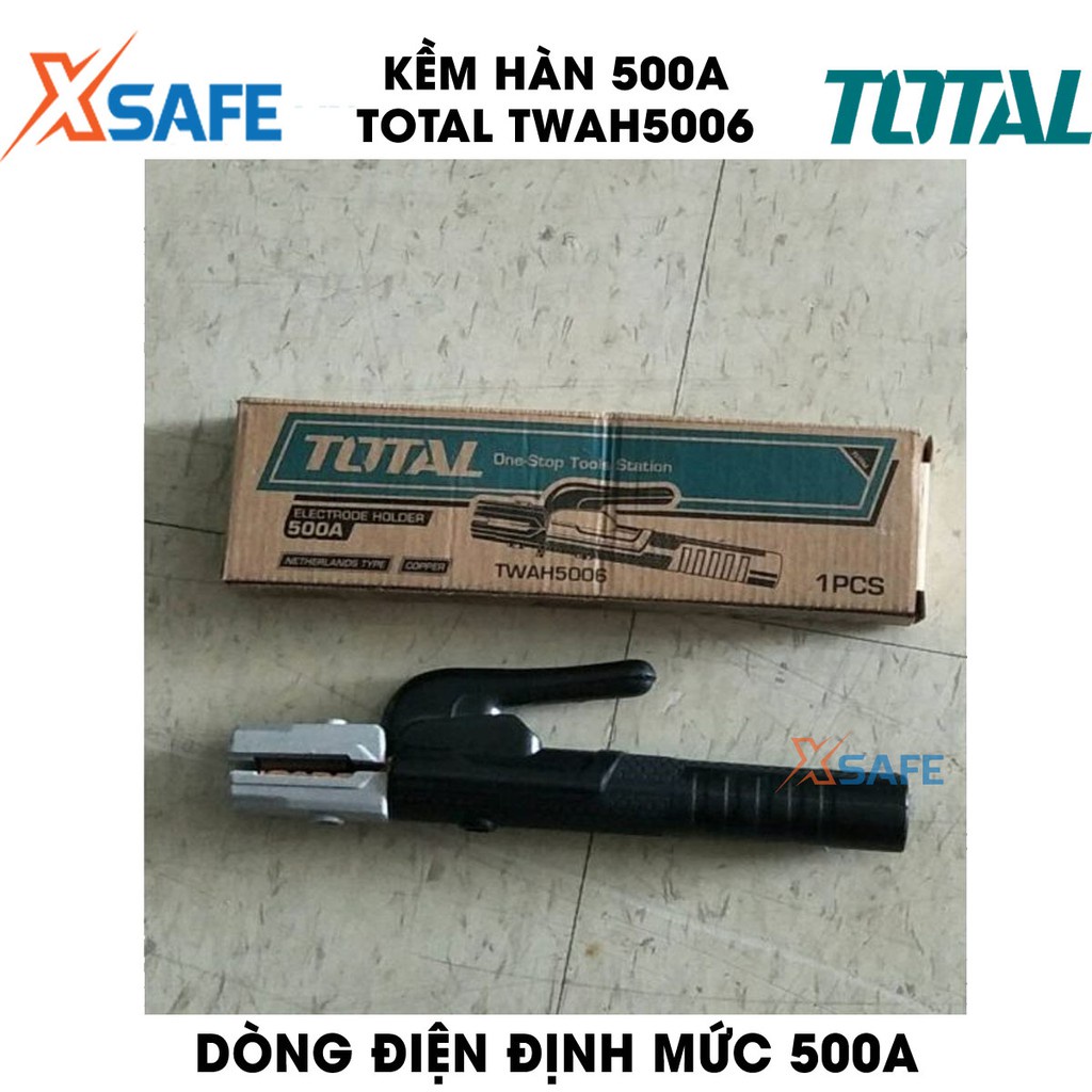 Kềm hàn 500A TOTAL TWAH5006 kiểu dáng mới Kìm hàn dòng điện định mức 500A, phù hợp sử dụng cho máy hàn MMA của Total