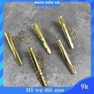 Kẹp cà vạt nam màu vàng thời trang cao cấp 6cm phù hợp cho cà vạt trên 6cm