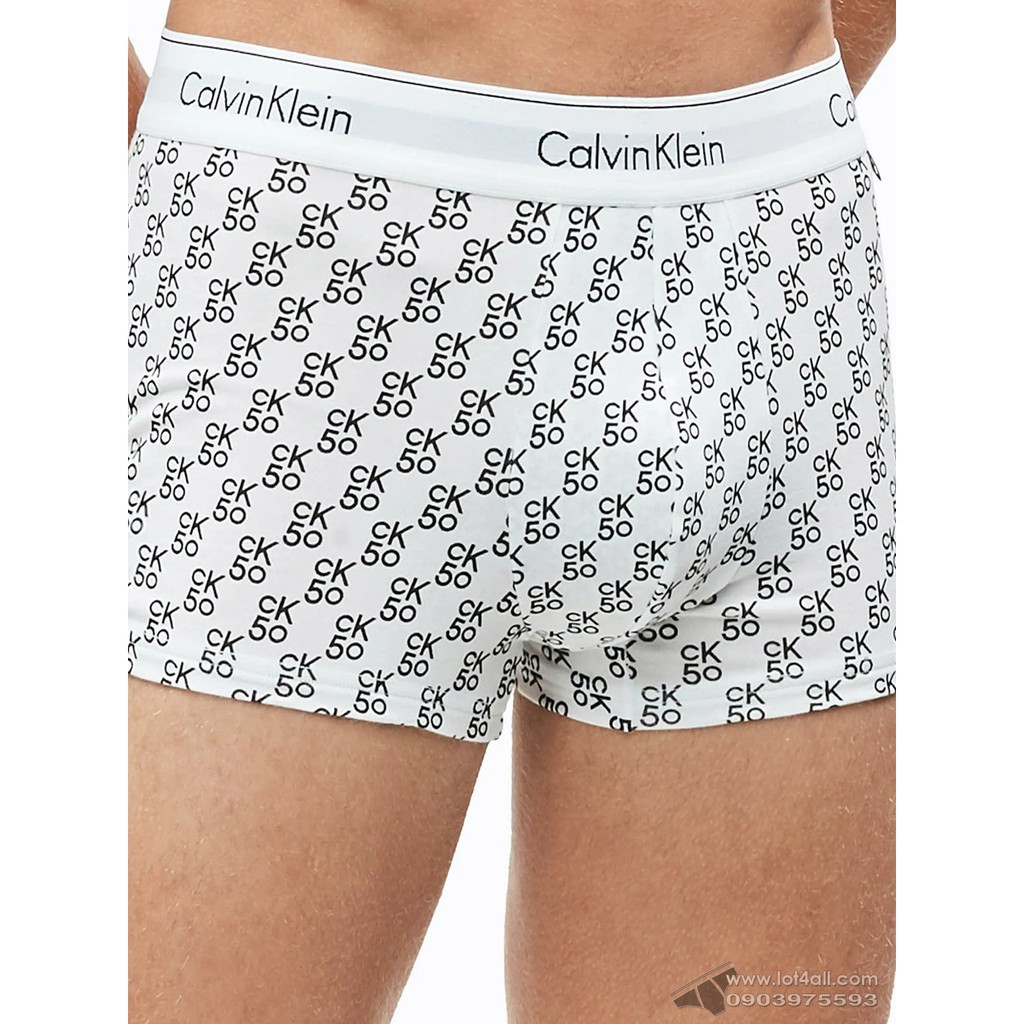 [CHÍNH HÃNG] Quần lót nam Calvin Klein NB2513 Modern Cotton Stretch CK50 Logo Trunk White