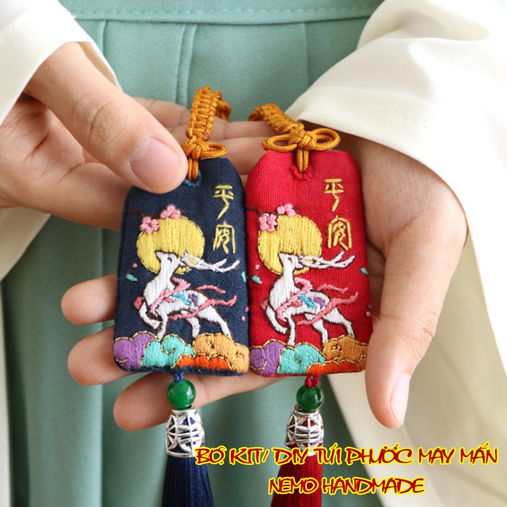 Bộ Kit/Diy Tự Làm Túi Phước Omamori Nhiều Hình Nhiều Ý Nghĩa Nemo Handmade - BKOM17M