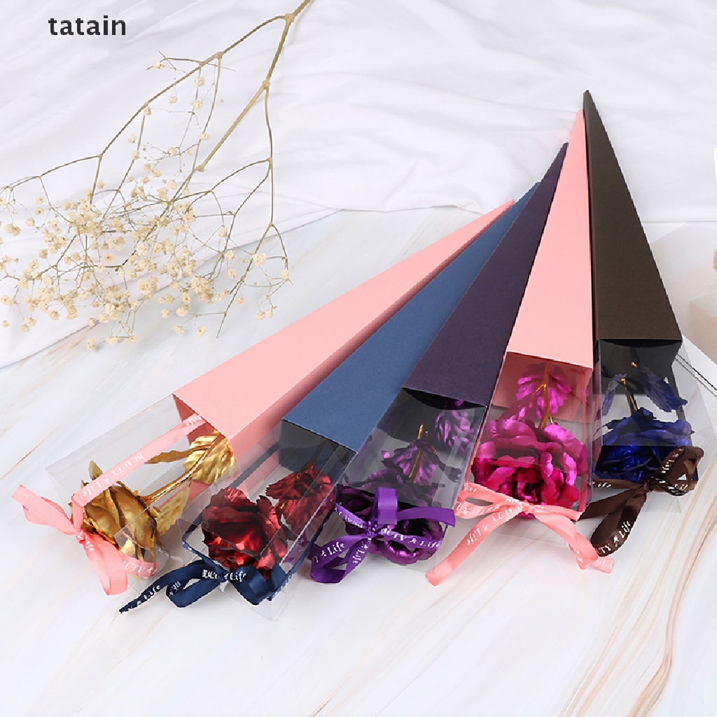 [TAT] 24k gold rose flower long stem golden dipped flower valentine's day lovers' gift CVX