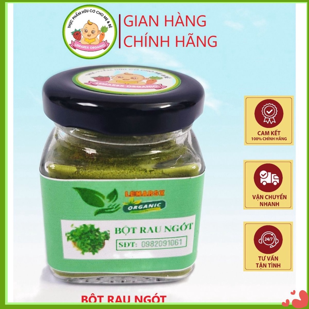 Bột Rau Ngót Hữu Cơ Sấy Lạnh 90gram Cho Bé Ăn Dặm