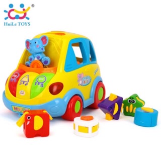 Xe Bus thả khối thông minh Smart Bus Huile Toys BBM (chạy pin, phát nhạc, âm thanh, dạy học ...)