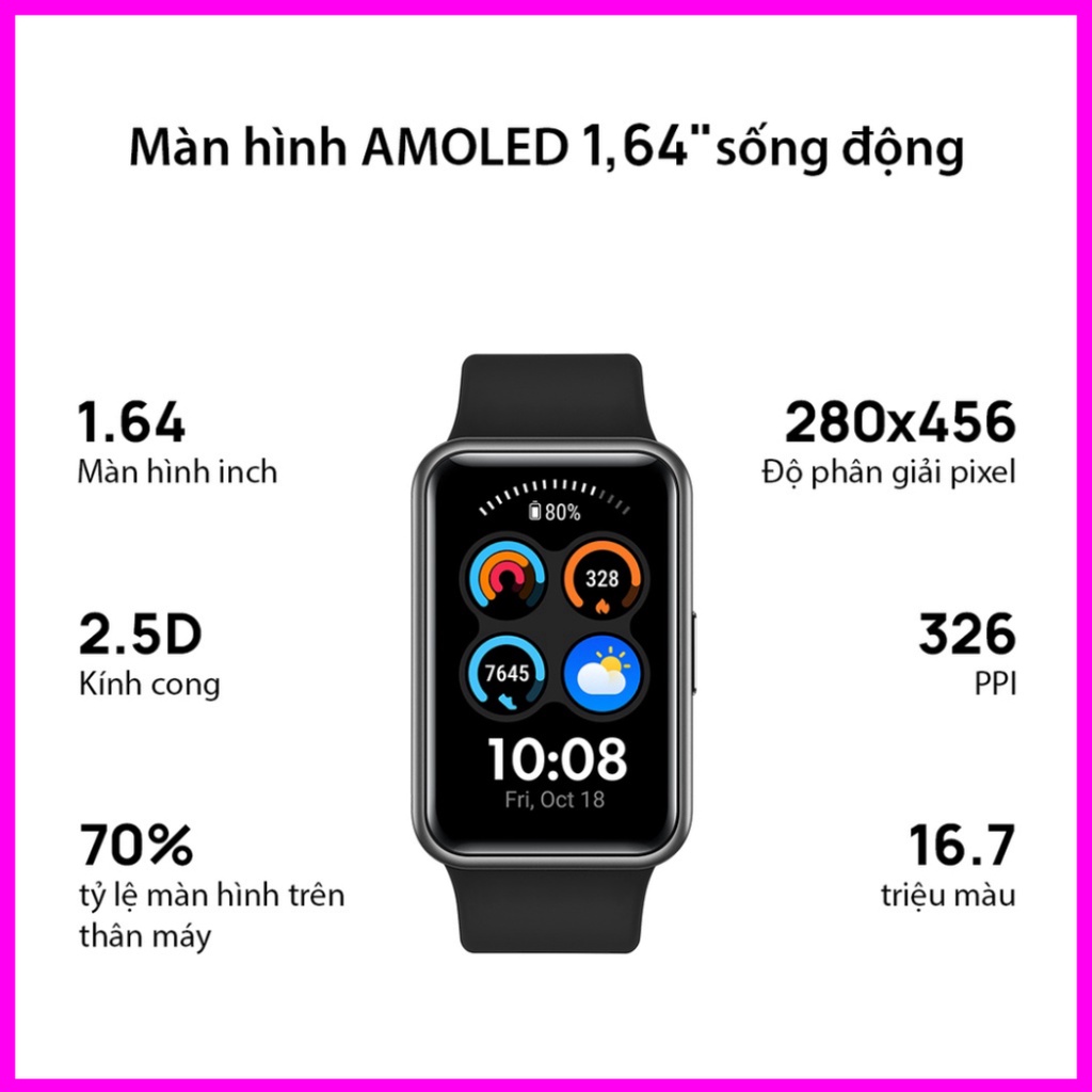 Đồng Hồ thông thái HUAWEI WATCH FIT Mới | theo dấu Spo2 một ngày dài | thời gian PIN Dài (vô địch tầm giá)