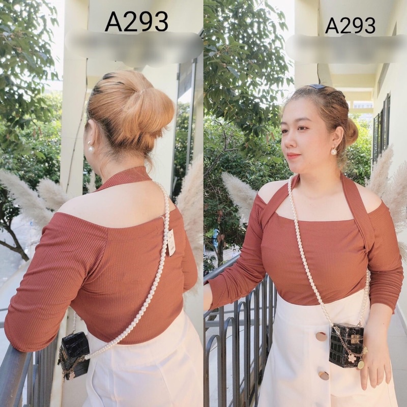 [Shop bigsize nữ 50kg-90kg] Áo kiểu bẹt vai tay dài - mặc đi chơi, đi tiệc