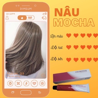 Thuốc nhuộm tóc màu NÂU TRÀ SỮA MOCHA không cần thuốc tẩy tóc Colorking Caitu