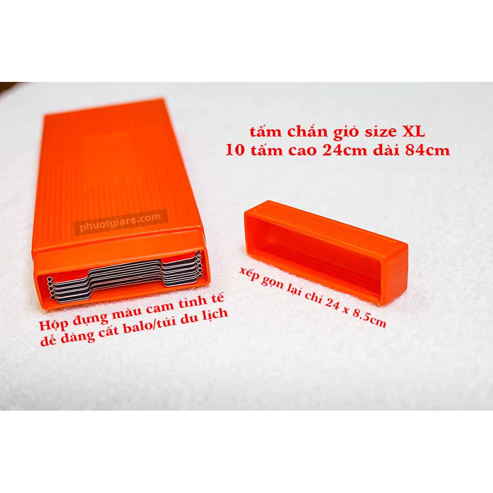 Tấm Chắn Gió 10 miếng size XL 24cm gấp gọn dùng cho bếp gas và bếp cồn cắm trại du lịch dã ngoai