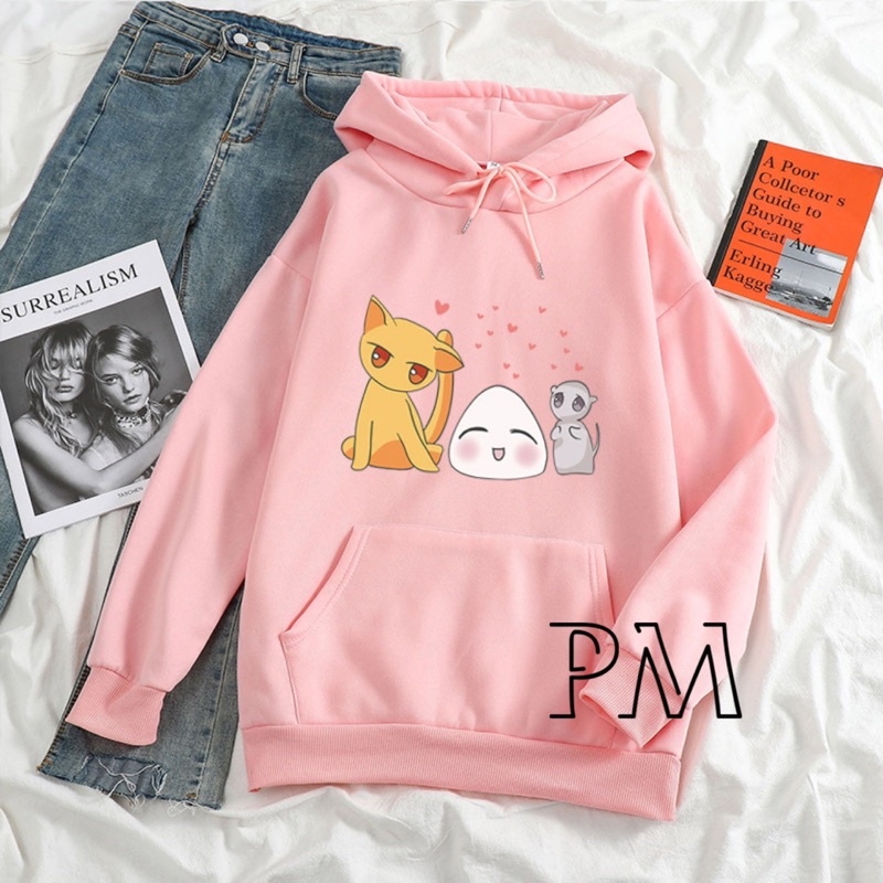 Áo hoodie mèo vàng tim nhỏ PM13