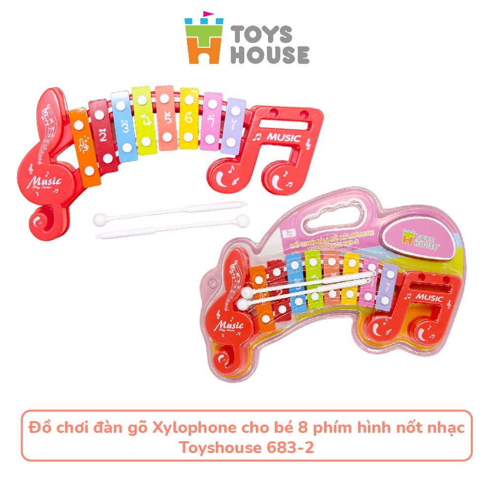 Đồ chơi đàn gõ Xylophone cho bé 8 phím hình nốt nhạc cho bé Toyshouse 683-2