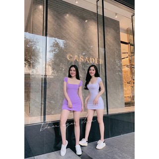 (CÒN TÍM) ĐẦM BODY CỔ U