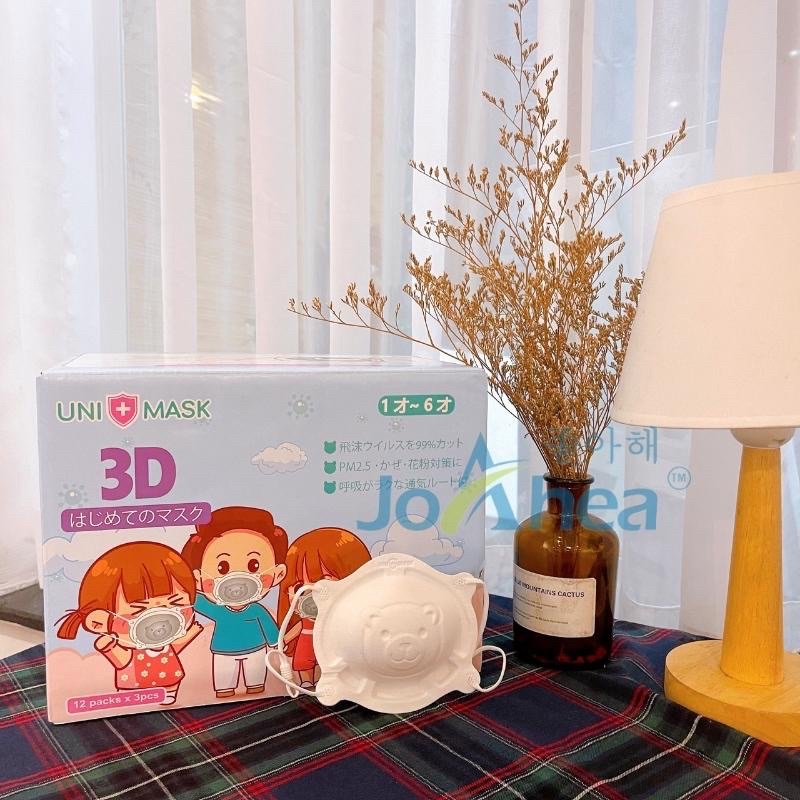Set 3 cái Khẩu trang gấu 3D dễ thương UNI MASK