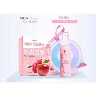 Thạch táo giảm cân Hemia Hàn Quốc chính hãng hộp 10 gói - mua 3 tặng 1