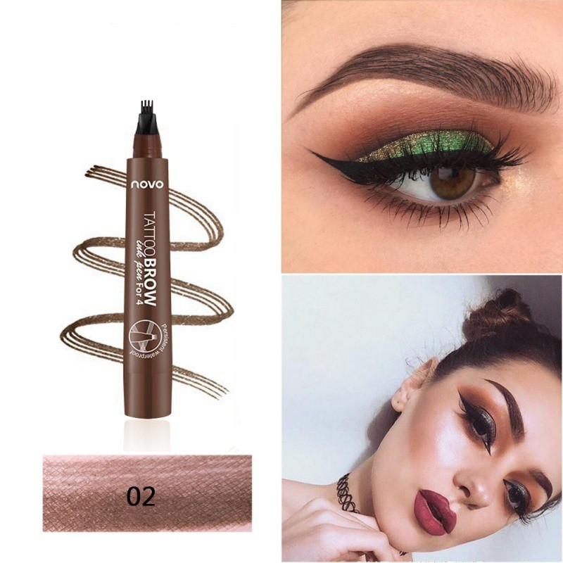 [Hàng mới về] Chì Kẻ Lông Mày Đầu Bốn Răng Chống Thấm Nước Lâu Trôi