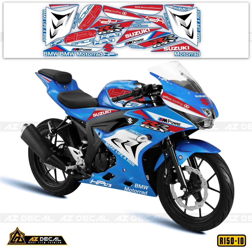 Tem Rời Xe Suzuki GSX R150 Phong Cách HP4 | GSX R150-10 | Decal PVC Chống Nước, Chống Bay Màu, Dễ Dán