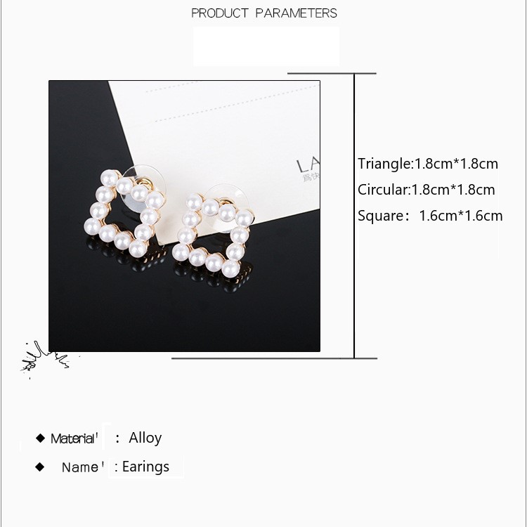 Round Triangle Pearl Pendant Necklace Full Square
