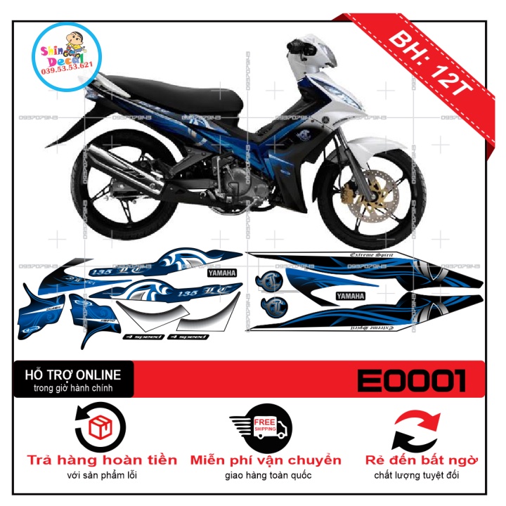 TEM XE EXCITER 2010 LC XANH ĐEN -- SHIN DECAL 2