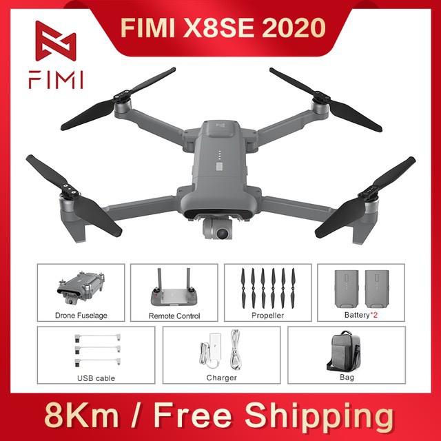 NEW 2020 - Flycam Xiaomi Fimi X8 SE Black Gấp Gọn, Gimbal Trống Rung 3 Trục, Quay Phim 4K - BẢO HÀNH 12 THÁNG