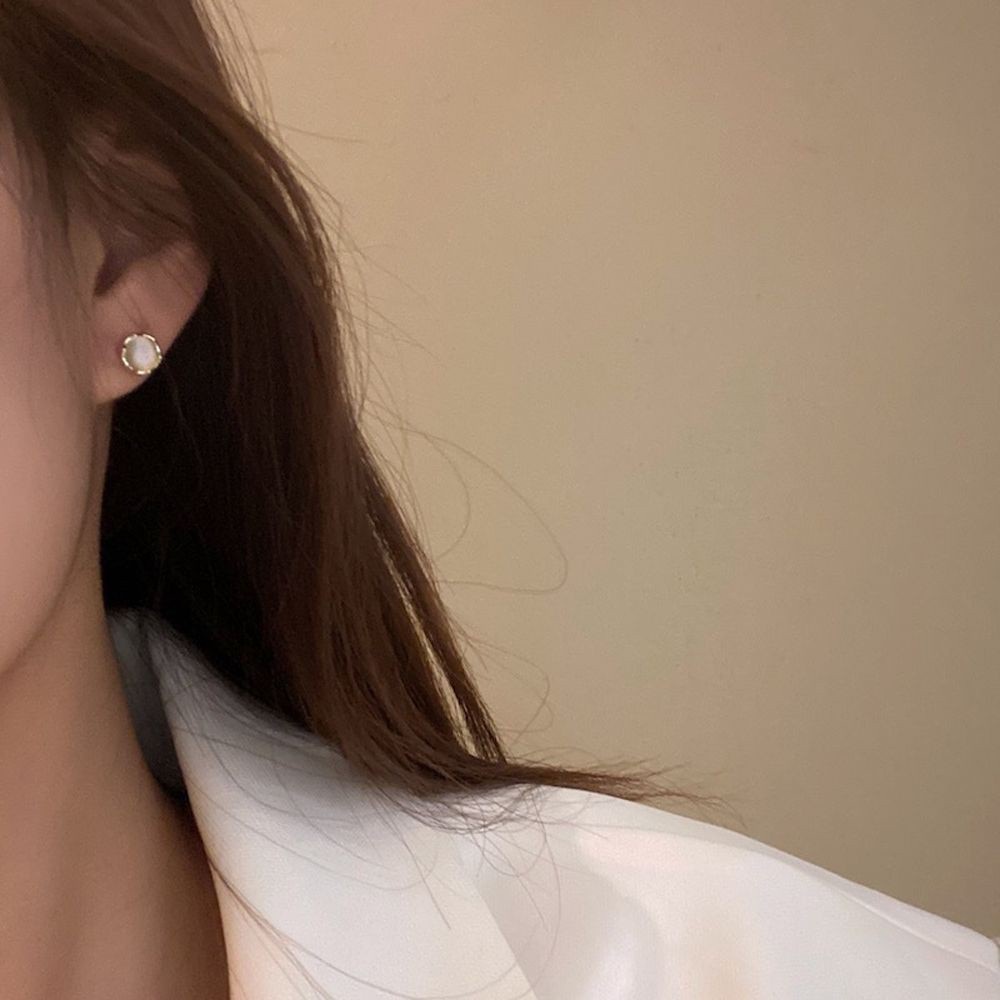 Set 3 đôi bông tai mini hình trái tim/hình học đính ngọc trai nhân tạo thời trang cho nữ