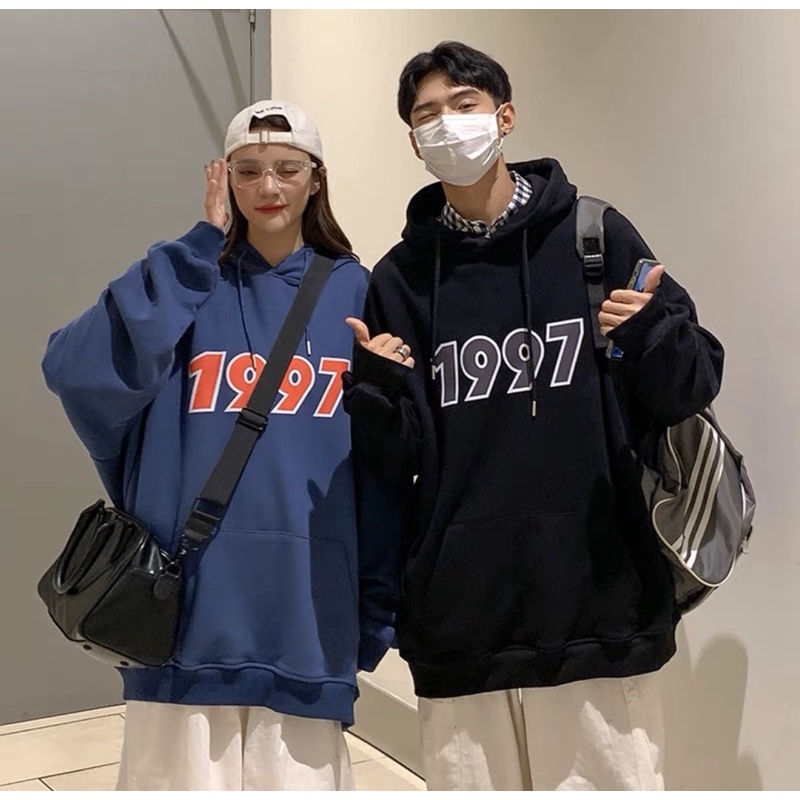 Áo Hoodie Tay Dài Túi Bụng Unisex 1997