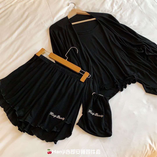 Set đồ mùa hè 4 món 100% cotton mềm co dãn