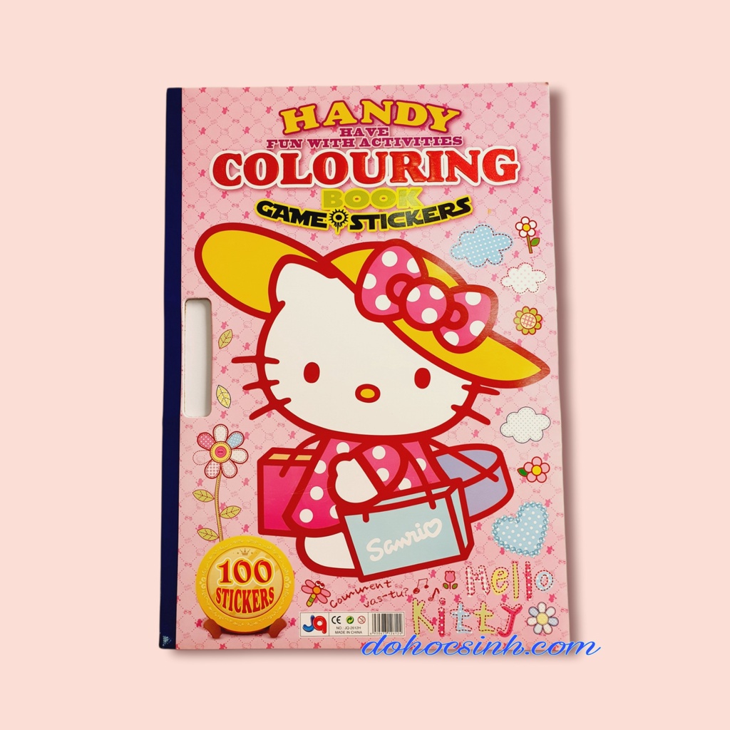 Vở tô màu A3 kèm 100 Sticker hoạt hình - hình Spider-man, Kitty, Elsa, Công chúa, Ô tô King vs McQueen